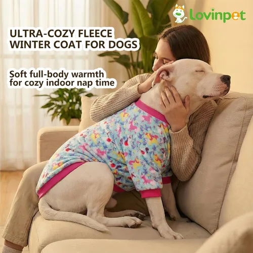Miniatura 5 de LovinPet Chaquetas para perros grandes de 50 a 60 libras, ropa de tela de franela agradable a la piel para perros, estampado de espuma de mar