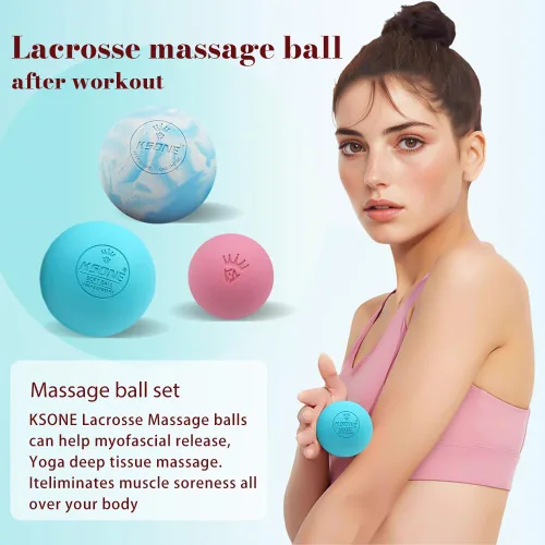 Miniatura 2 de KSONE Bolas de lacrosse de masaje, bolas de masaje para liberación miofacial y terapia de punto de activación, juego de 2 bolas de masaje