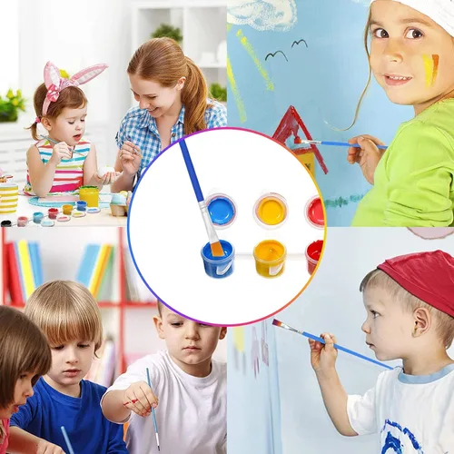 Miniatura 6 de 20 tiras de 120 macetas, tiras de pintura vacías con tapa, mini recipientes de almacenamiento transparentes y 40 pinceles de pintura, suministros