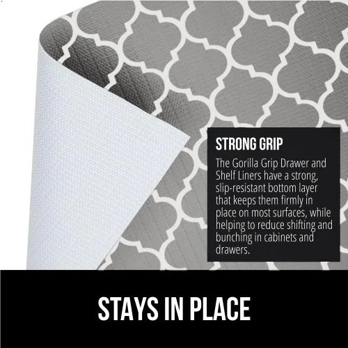 Miniatura 3 de GORILLA GRIP DripGuard - Forro para estantes antideslizante, protector no adhesivo para cajones y gabinetes de cocina, con superficie lisa y libre