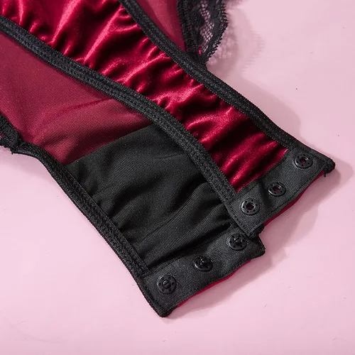 Miniatura 9 de HHX Lencería sexy para mujer, body de encaje, trajes de cuerpo, ropa moldeadora, red de pesca, camisones de muñeca bebé, peluches y camisetas