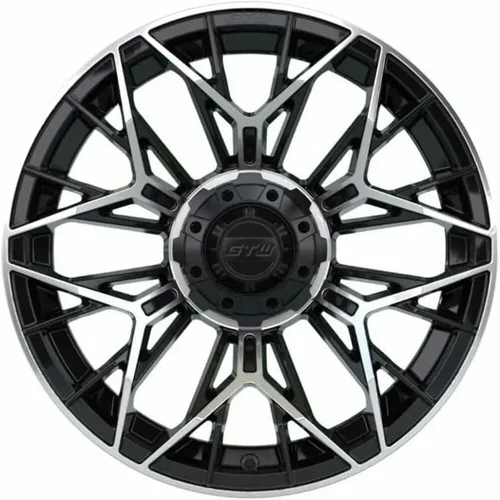 Miniatura 5 de GTW Juego de 4 ruedas y neumáticos para carrito de golf de 15 pulgadas GTW Stellar negro mate/ruedas mecanizadas en neumáticos radiales Fusion GTR