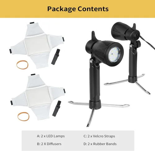 Miniatura 7 de Meking Mini kit de iluminación para fotografía Softbox, lámpara LED de mesa de 2700 K, sistema de iluminación cálida continua para pequeños luz