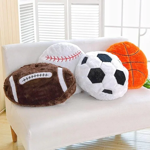 Miniatura 4 de XIYUAN Almohada deportiva de rugby de 17.7 x 13.8 pulgadas, almohada suave de peluche, juguetes de felpa de fútbol mullidos y duraderos, regalo