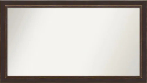 Miniatura 316 de Amanti Art Espejo de baño de bronce para sobre el fregadero, 24 x 24 pulgadas, espejo cuadrado de bronce Lara para tocador, marco de madera