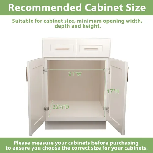 Miniatura 4 de ROOMTEC Organizador de gabinete extraíble con mango de madera, 19½ pulgadas de ancho x 21½ pulgadas de profundidad, 2 niveles, cajones extraíbles