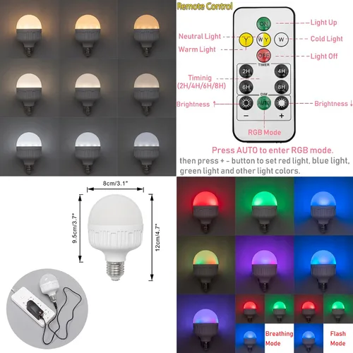 Miniatura 2 de Juego de dos lámparas de pared de madera fáciles de cargar, inalámbricas, recargables, con control remoto, de batería, de diseño moderno, pantalla