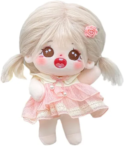 Miniatura 7 de niannyyhouse Muñeca de peluche de 7.9 in para niña, cuerpo de peluche humanoide, sin atributo, 8 pulgadas, cuerpo normal, ropa de vestir, regalos
