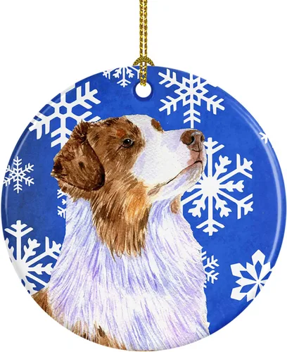 Miniatura 205 de Caroline's Treasures Cavalier Spaniel - Adorno de cerámica para colgar en el árbol de Navidad, para el hogar, Navidad, fiestas, regalo, 3 pulgadas