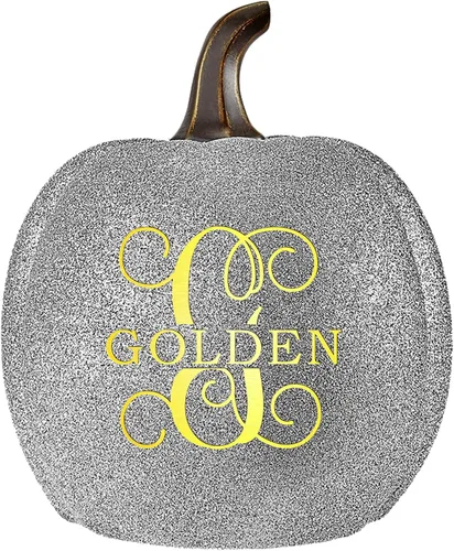 Miniatura 17 de Let's Make Memories - Calabaza personalizable con luz y apellido familiar e inicial para decoración otoñal de Halloween, para interiores y Crema