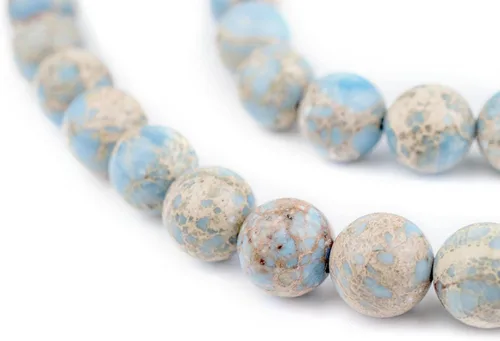 Miniatura 11 de The Bead Chest Cuentas de Jade Blanco Mate Redondas (8mm): Piedra Preciosa Orgánica Redonda Esférica de Energía con Poder de Sanación para Hacer