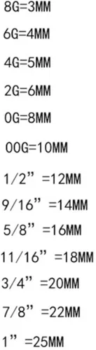 Miniatura 6 de SERYNOW Expansor de dilatadores de oído y túneles de oreja de 0.236in a 0.984in, tornillo doble acampanado, Acrílico, Resina