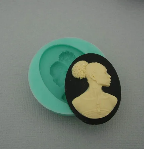 Miniatura 3 de FS Molde de silicona de marca Black History Cameo flexible para manualidades, joyería, resina, álbumes de recortes, arcilla polimérica