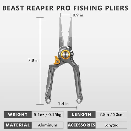 Miniatura 2 de TRUSCEND Alicates de pesca prácticos bloqueables con mango ergonómico innovador, herramienta de pesca recubierta de teflón resistente a la corrosión