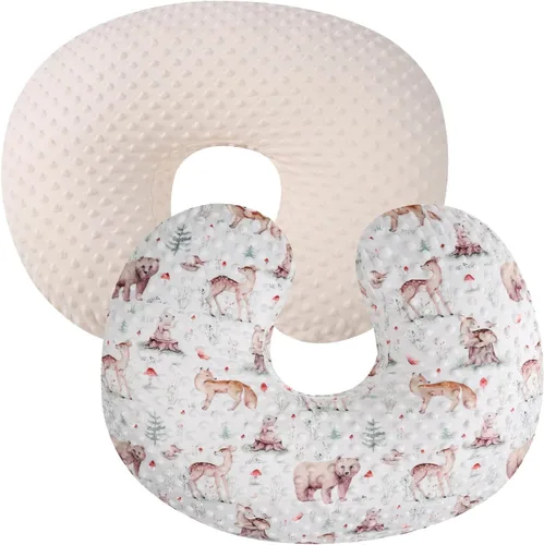 Set de fundas para almohada de lactancia Dot 2 piezas, fundas ultra suaves compatibles con almohada Boppy, almohada estándar para bebé niño niña