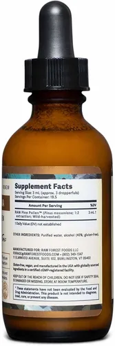 Miniatura 9 de RAW Forest Foods Forest Manna - Tintura de polen de pino real, extracción 1:2 verdadera de doble etapa, polen de pino puro, solo en botella de 2