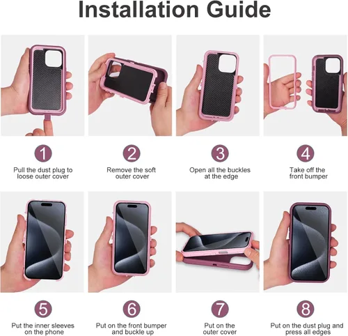 Miniatura 7 de COOYA Funda para iPhone Air de Protección Completa del Cuerpo contra Caídas, Funda Resistente a Prueba de Golpes de 3 Capas, Híbrida de Servicio