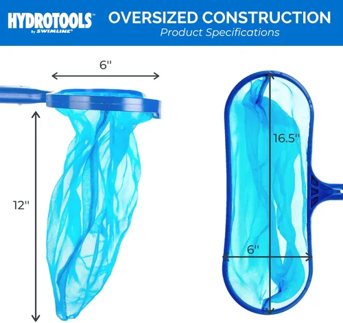 Miniatura 6 de HYDROTOOLS by SWIMLINE 8015 - Red de hojas para estanque de piscina sobre el suelo Herramienta de limpieza extra grande de red de desnatador Bolsa
