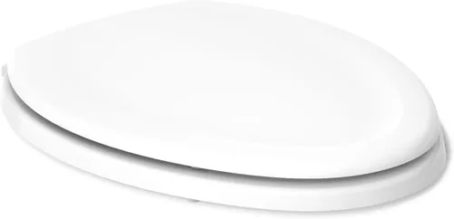 Miniatura 6 de Asiento para inodoro Kohler con tapa, de pino con molduras de madera y bisagras de plástico en color a tono, 4647-0 Blanco