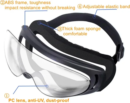Miniatura 4 de LJDJ Gafas de motocicleta, paquete de 2 unidades, para motocross, ATV, motocross, senderismo, protección con 2 unidades de máscara bandana