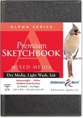 Stillman & Birn Alpha Series Cuaderno de bocetos de tapa dura, 4 x 6 pulgadas, 5.29 oz/m² (pesado), papel blanco, superficie de grano medio