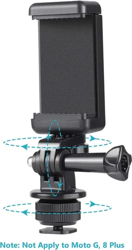 Miniatura 6 de NEEWER Soporte para teléfono/adaptador de montaje de zapata caliente, soporte de cámara de acción compatible con GoPro Hero 12 11 10 9 8 7 6 5 DJI