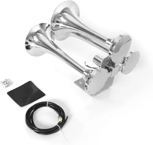Miniatura 3 de Highsoar - Bocina de aire para camión de 12 V/24 V, 150 db, 3 bocinas de trompeta, kit universal para coche, tren, barco 290 / 340 / 15.748 in