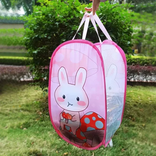 Miniatura 6 de Bolsa de almacenamiento de ropa sucia plegable tierna con imágenes (3)