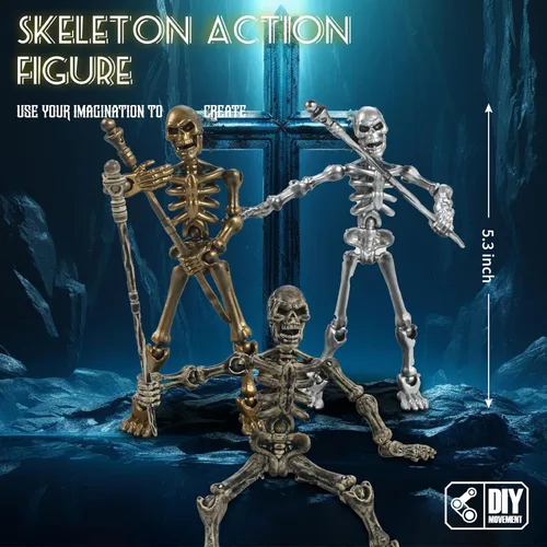 Miniatura 5 de Juego de 6 figuras de acción T13, esqueletos para Halloween, muñeco 13, figura de acción de esqueleto Titan 13, juguete de esqueleto impreso en 3D