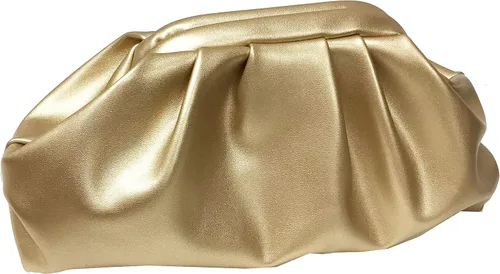 Miniatura 2 de expouch Bolso de noche con diseño fruncido para mujer, con cadena dorada, bolso de hombro