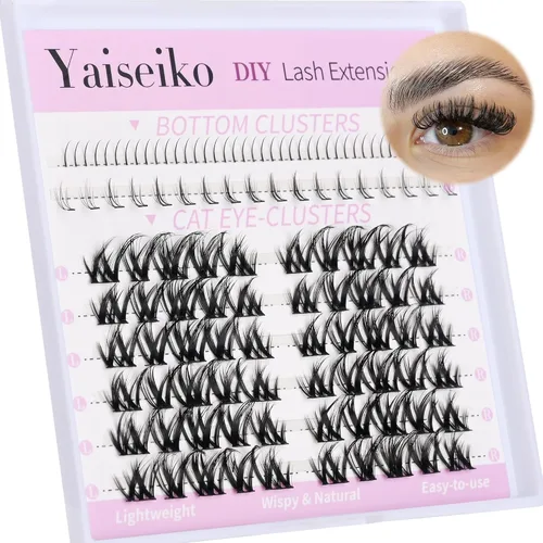 Miniatura 12 de Kit de extensiones de pestañas autoadhesivas en racimo, pestañas para colocar uno mismo, pestañas pre-pegadas, sin necesidad de pegamento, pestañas