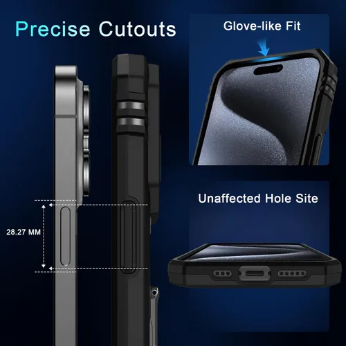 Miniatura 358 de DEERLAMN Funda para iPhone Xs Max con funda deslizante para cámara + protector de pantalla, soporte giratorio de anillo de grado militar a prueba