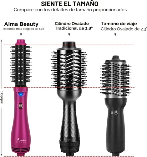 Miniatura 3 de Aima Beauty Cepillo secador de pelo de un solo paso y cepillo de aire caliente voluminizador, cepillo alisador de cerámica, rizador y peine caliente