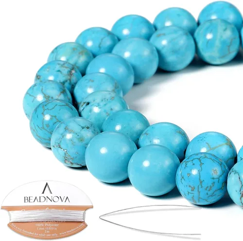 Miniatura 75 de Cuentas de ónix negro BEADNOVA con cuentas de cristal natural, piedras preciosas, redondas, sueltas, curativas de energía con cordón elástico de 01)