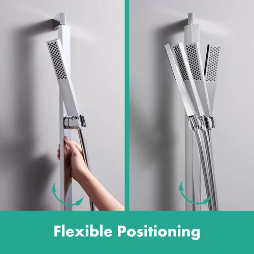 Miniatura 5 de hansgrohe Pulsify E 24371821 - Ducha de mano con 1 pulverizador de 3 pulgadas con barra deslizante y manguera en polvo en níquel cepillado, 24371821