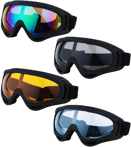 Miniatura 9 de LJDJ Gafas de esquí, paquete de 4 – Gafas de snowboard para motocicleta, gafas tácticas de combate militar