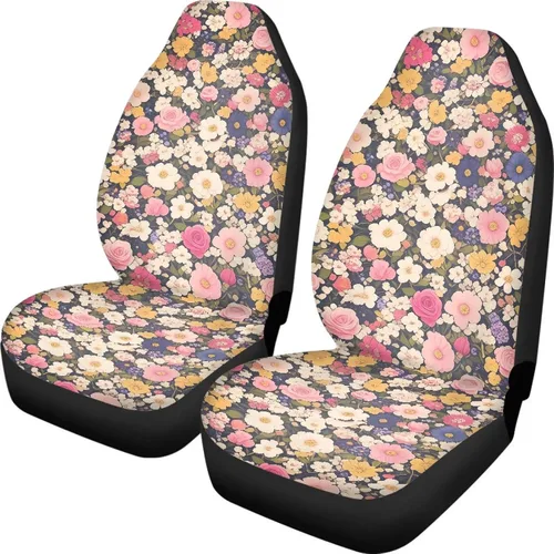Miniatura 20 de Funda de asiento de automóvil con margaritas bohemias, diseño hippy arcoíris, margarita, flores, antideslizante, SUV, sedán, furgoneta, protector