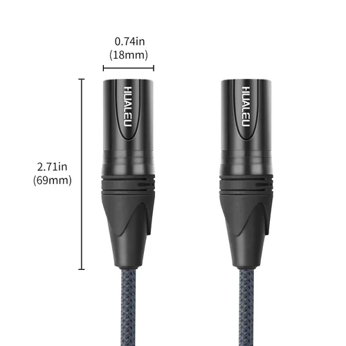 Miniatura 9 de Paquete de 2 cables de audio de equilibrio de 3 pines hembra a hembra, cables de conexión de micrófono de 3 pines, cables de conexión XLR hembra DMX