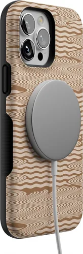 Miniatura 6 de Casely Funda para iPhone 13 Pro Max Ondulación moca Ondas marrones Compatible con MagSafe Diseño protector audaz