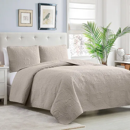Miniatura 4 de Mellanni - Juego de cubrecama para cama individual con funda de almohada, funda de cama, tecnología de acolchado ultrasónico, juego de cubrecama