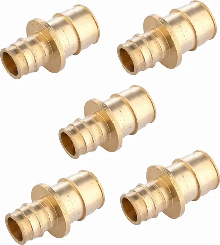 Miniatura 7 de Paquete de 2 accesorios de latón EFIELD Pex A de expansión de flujo completo, acoplamiento recto de 1 x 1 pulgada, solo para conexión de tubería