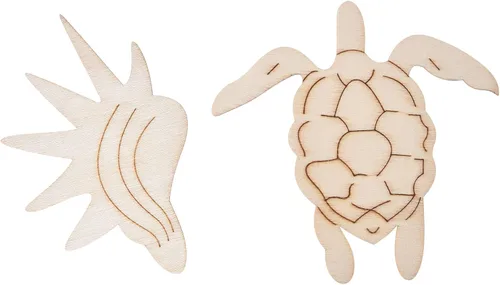 Miniatura 7 de 48 recortes de madera sin terminar de animales del océano para niños, pintura de madera a granel para que los niños pinten, recortes de vida animal