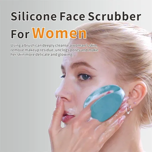 Miniatura 7 de Limpiador facial de silicona suave, limpiador corporal para limpieza profunda, exfoliación, 2 cepillos corporales de silicona para mujeres