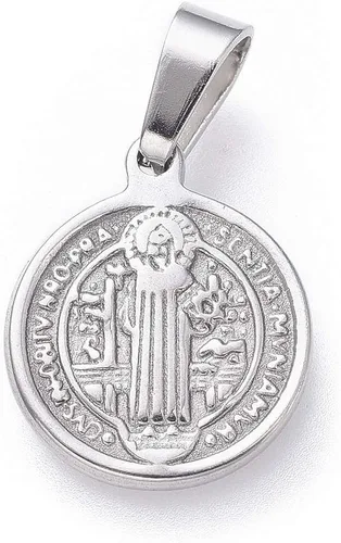 Miniatura 3 de Beadthoven - 10 colgantes de trébol de acero inoxidable con textura de trébol de cuatro hojas de la suerte, cuentas colgantes de metal con cierre