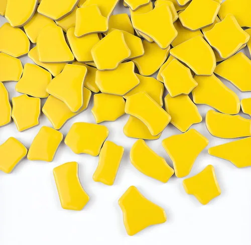 Miniatura 9 de PINUO&KE Azulejo de mosaico de cerámica irregular con pegamento de 0.99 libras para adultos y niños, hecho a mano, para baño, cocina, decoración