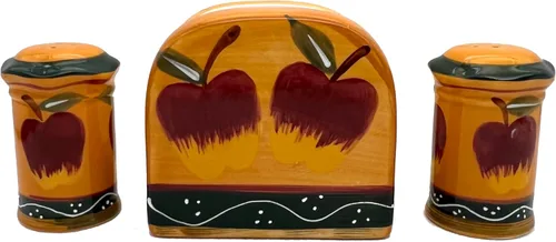 Miniatura 17 de ACK Viva Collection - Juego de sal y pimienta de cerámica pintada a mano con lunares rojos, recargable, 3-1/2 pulgadas de alto, decoración de cocina