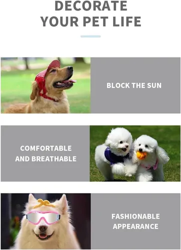 Miniatura 5 de SANPLMG - Lentes de sol suaves para perros, gafas para mascotas, marco flexible, a prueba de viento, a prueba de polvo, protección ocular