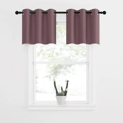 Miniatura 12 de NICETOWN Cortinas opacas de cocina para ventana sobre el fregadero, aislamiento térmico, decoración del hogar, pequeños niveles opacos con ojales