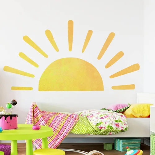 Miniatura 2 de 45.6 x 23.8 pulgadas, diseño bohemio de medio sol, calcomanías de pared removibles para pared, vinilo para despegar y pegar, calcomanías de medio