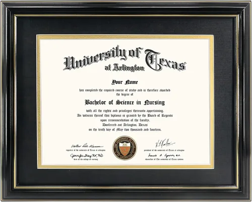 Miniatura 11 de GraduationMall Marco de diploma de certificado de 8.5 x 11, madera maciza y vidrio templado, acabado negro con ribete dorado